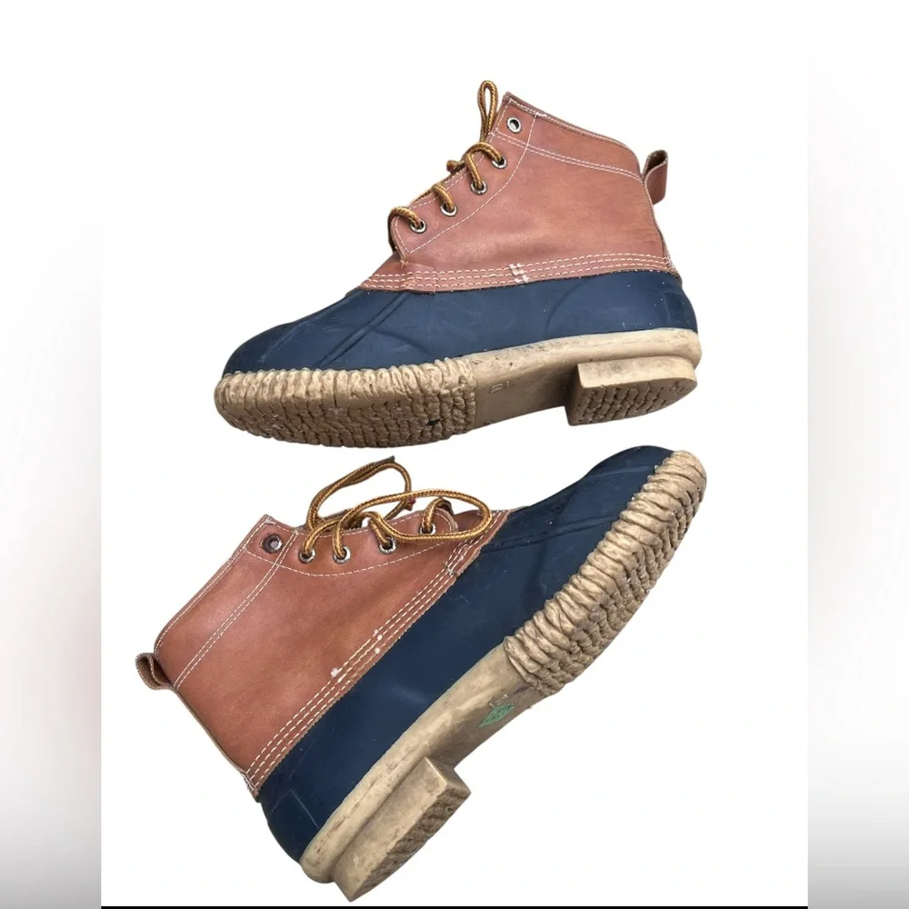 Women’s Sz10 Black & Brown Duck Boots Waterproof Rubber Snow & Ice Fleece Lined - Picture 2 of 7